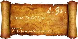 Lincz Zsófia névjegykártya
